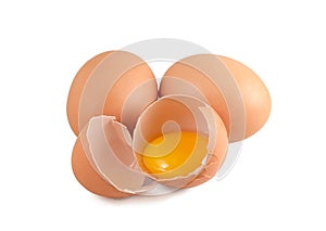 Three raw eggs