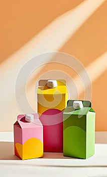 three boxes on a table