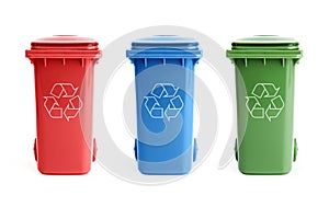 Three recycle bins