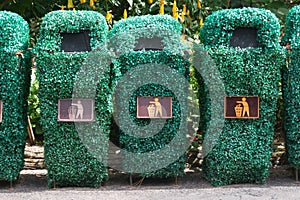 Three recycle bins