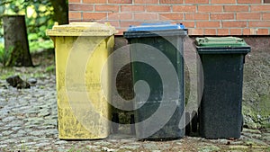 Three recycle bins