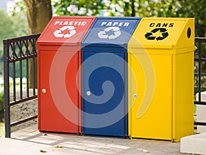 Three recycling bin