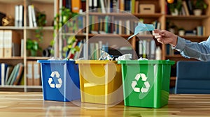 The three recycling bins.AI generated image