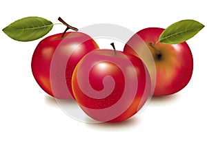 Three red apples.