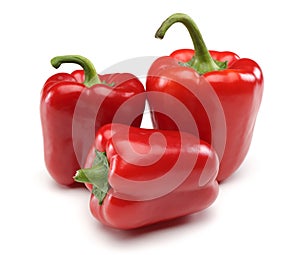 Three Red Bell Peppers