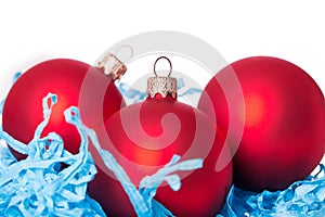 Three red Christmas ball