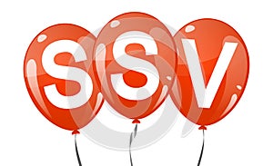 colored balloons with text SSV photo