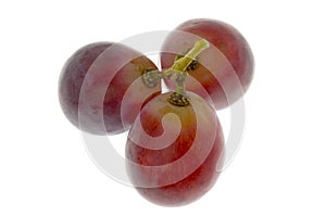 Three Red Globe grapes