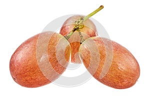 Three Red Isolated Grapes