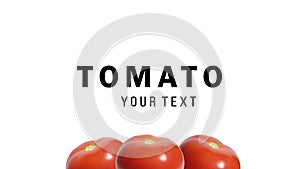 Three red juicy tomatoes. Design for any of your purposes. For logo, products, business cards, menus, brochures and any other adve