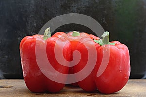 Three ripe paprikas