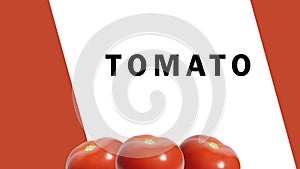 Three red tomatoes. Design for business cards, brochures, menus and more.