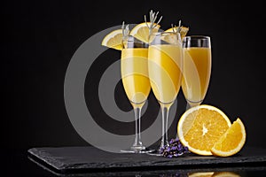 Three refreshing mimosa cocktails