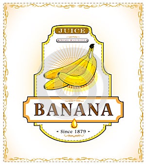Three ripe bananas, product label