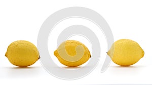 Three Lemons isolated on white Background