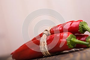 Three ripe peppers cayenne