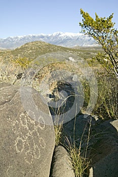 Three Rivers Petroglyph National Site, a (BLM) Bureau of Land Management Site, features more than 21,000 Native American Indian pe photo
