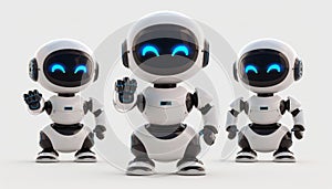 Three robots are smiling and giving thumbs up by AI generated image