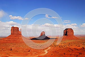 Three rock formations found in Monument Valley