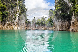 The Three rocks in Cheow Lan Lake, Khao Sok National Park, Thailand