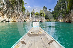 The Three rocks in Cheow Lan Lake, Khao Sok National Park, Thailand