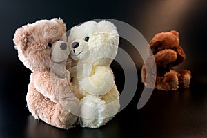 Three romantic teddy bears