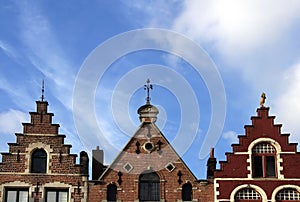 Three Roofs in Bruges, Belgium