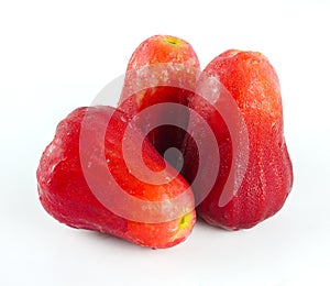 Rose apple on white background