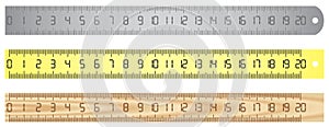 Three rulers set