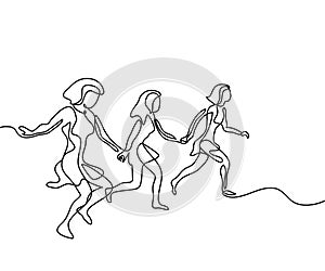 Three runners - continuous line drawing