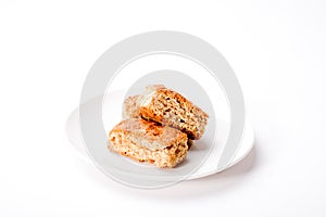 Three rusks on plate
