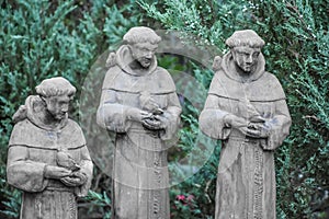 Three Saint Francis of Assisi Statues