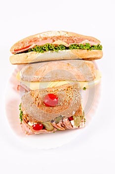 Three sandwichs isolated