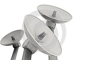 Three satellite dishes