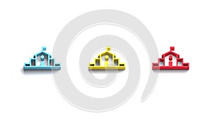 Tres azul, colores telarana.  tridimensional icono sobre el tema formato publicitario destinado principalmente a su uso en sitios telarana 