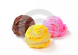 Three scoops of ice cream