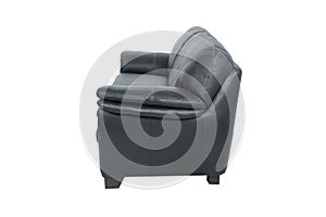 Three seats cozy black leather sofa