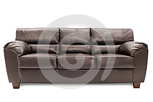 Three seats cozy brown leather