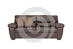 Three seats cozy brown leather