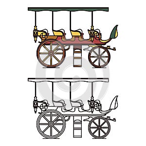 Three seats stagecoach or XIX century steam car