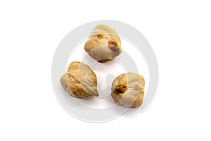 Three seeds on a white background