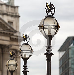 Three in a series of The old City of London Street Lights near t