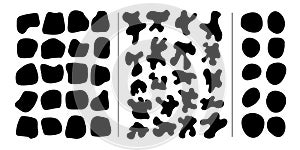 Three sets of abstract blob shapes