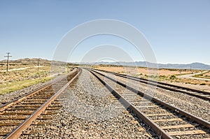 Three Sets of Curving Railroad Tracks