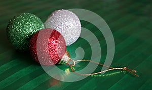 Three Shiny Christmas Baubles