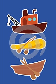 three ships and boats