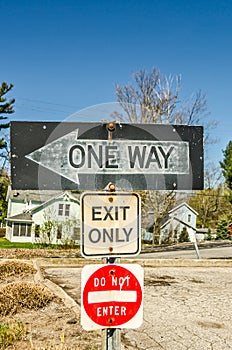 One Way, Exit Only, Do Not Enter Signs