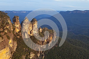 Three Sisters, Blue Mountains, Australia at sunset