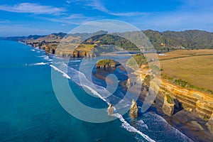 Three Sisters and the Elephant Rock in New Zealand