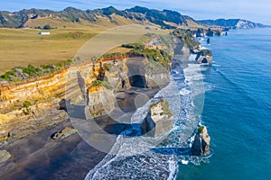 Three Sisters and the Elephant Rock in New Zealand